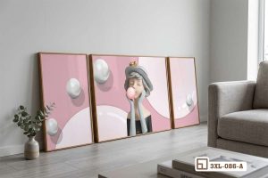 Tranh cô gái bong bóng - Điểm nhấn ngọt ngào cho không gian sống hiện đại 3XL 086 A m8 tranh co gai bong bong dang canvas kho lon tua tuong an tuong xuongtranhcanvas