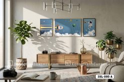 Tranh Canvas Vũ Trụ Phi Hành Gia Và Hệ Mặt Trời Cho Phòng Bé Mã-3XL-095-A 3XL 095 A Tranh Canvas Vũ Trụ Phi Hành Gia Và Hệ Mặt Trời Cho Phòng Bé m4