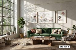 3XL 097 A Tranh Canvas Cho Bé Chủ Đề Động Vật Màu Pastel Phong Cách Hiện Đại m2
