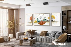 Tranh phong cảnh mùa thu - Vẻ đẹp kiêu sa và tĩnh lặng của thiên nhiên 3XL 100 A m8 tranh phong canh mua thu goc nhin rong phong khach hoang gia cuon hut xuongtranhcanvas