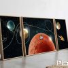 Tranh phi hành gia vũ trụ - Khơi nguồn tư duy sáng tạo cho không gian sống hiện đại 3XL 104 A m1 tranh phi hanh gia vu tru dat san phong khach toi gian xuongtranhcanvas