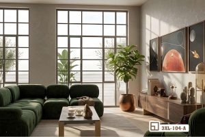 Tranh phi hành gia vũ trụ - Khơi nguồn tư duy sáng tạo cho không gian sống hiện đại 3XL 104 A m7 tranh phi hanh gia vu tru ket hop sofa goc xanh lich lam xuongtranhcanvas