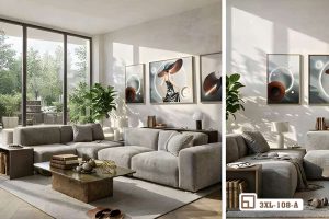 Tranh thiếu nữ đội mũ - Nét đẹp kiêu kỳ tôn vinh nghệ thuật đương đại đỉnh cao 3XL 108 A m7 tranh thieu nu doi mu ket hop noi that go am cung xuongtranhcanvas