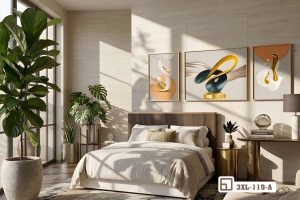 Tranh treo tường hình khối trừu tượng - Lối kiến tạo không gian sống 3XL 119 A m6 tranh hinh khoi truu tuong khong gian anh nang hoang hon xuongtranhcanvas