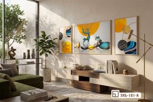 Tranh treo tường hươu vàng nghệ thuật - Biểu tượng bình an quý phái 3XL 121 A m3 mau tranh treo tuong huou vang nghe thuat cao cap toi gian xuongtranhcanvas