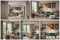 Tranh Canvas Lá Ngân Hạnh-Hình Học Ánh Sáng Tông Cam Đen Hiện Đại Mã-3XL-125-A 3XL 125 A Tranh Canvas Lá Ngân Hạnh & Hình Học Ánh Sáng Tông Cam Đen Hiện Đại m5