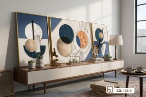 Tranh hình học tối giản - Vẻ đẹp cân bằng đánh thức mọi giác quan 3XL 132 A m4 mau tranh hinh hoc toi gian goc lam viec nghe thuat xuongtranhcanvas
