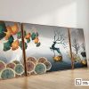 Tranh hươu vàng tài lộc - Kiệt tác hòa quyện thiên nhiên và vượng khí 3XL 142 A m1 tranh huou vang tai loc dat san go moc mac dang cap xuongtranhcanvas