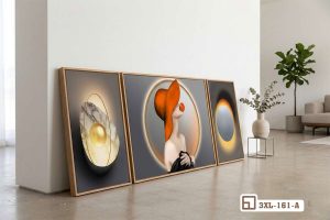 Tranh trừu tượng hình khối - Dấu ấn kiến trúc hiện đại và đầy phá cách 3XL 161 A m2 bo tranh truu tuong hinh khoi treo tuong phong khach rong xuongtranhcanvas