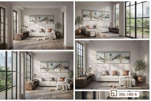 Tranh đồi núi uốn lượn - Bản giao hưởng thiên nhiên đầy nên thơ và huyền ảo 3XL 165 A m5 bo tranh doi nui uon luon collage da goc nhin tinh xao xuongtranhcanvas