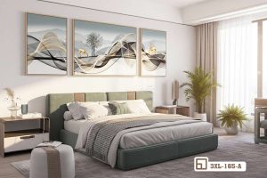 Tranh đồi núi uốn lượn - Bản giao hưởng thiên nhiên đầy nên thơ và huyền ảo 3XL 165 A m8 set tranh doi nui uon luon ket hop phong ngu sang trong xuongtranhcanvas