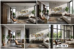 Tranh Canvas Voi Thần Tài Lộc Tông Cam Xanh Phong Cách Indochine Hiện Đại Mã-3XL-182-A 3XL 182 A Tranh Canvas Voi Thần Tài Lộc Nghệ Thuật Sang Trọng Hiện Đại m5