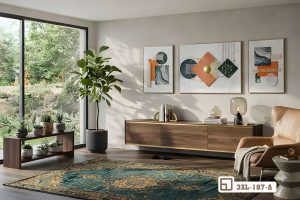 Tranh treo tường hình học mảng màu - Lối kiến tạo chiều sâu không gian 3XL 187 A m7 tranh treo tuong hinh hoc anh nang chieu roi am ap xuongtranhcanvas