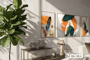 Tranh treo tường quý cô đội mũ - Thần thái thanh lịch cho phòng khách 3XL 195 A m6 tranh treo tuong quy co doi mu phong cach toi gian dang cap xuongtranhcanvas