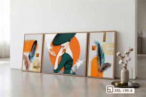 Tranh treo tường quý cô đội mũ - Thần thái thanh lịch cho phòng khách 3XL 195 A m8 tranh treo tuong quy co doi mu khong gian am cung hien dai xuongtranhcanvas