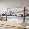 Tranh Canvas Sơn Thủy Hữu Tình Xanh Lam Và Vàng Gold-Tranh Canvas Phong Thủy Hiện Đại Mã-3XL-244-A 3XL 244 A Tranh Canvas Sơn Thủy Hữu Tình Xanh Lam Và Vàng Gold Tranh Canvas Phong Thủy Hiện Đại m1
