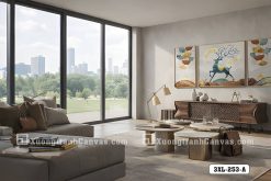 Tranh Canvas Tuần Lộc Và Lá Bạch Quả Vàng Xanh Sang Trọng Mã-3XL-253-A 3XL 253 A Tranh Canvas Tuần Lộc Và Lá Bạch Quả Vàng Xanh Sang Trọng m7