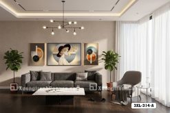 3XL 314 A Tranh Canvas Cô Gái Trừu Tượng Tông Đen Vàng Hiện Đại Luxury m2