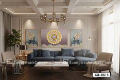 3XL 353 A Tranh Canvas Hươu Thần Và Mandala Tông Tím Vàng Sang Trọng Indochine m4
