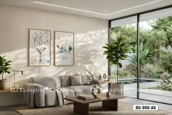 B2 002 A2 Tranh Canvas Chim Đậu Cành Hoa Tông Màu Pastel Phong Cách Bắc Âu Minimalist m6