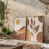 Tranh phong cảnh hoàng hôn - Chạm đến cảm xúc thăng hoa qua bức tranh thiên nhiên dịu ngọt và đầy nên thơ. B2 010 B2 m1 tranh phong canh hoang hon ket hop khong gian hien nha nang am xuongtranhcanvas