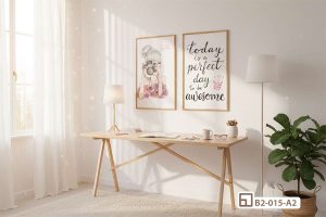 Tranh thiếu nữ nghệ thuật kết hợp typography - Điểm nhấn hoàn hảo cho góc làm việc sáng tạo B2 015 A2 m6 tranh thieu nu nghe thuat goc lam viec huong vuon thu thai xuongtranhcanvas