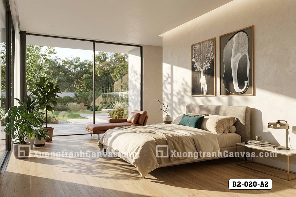 Tranh Canvas Hươu Trắng Nghệ Thuật X-Ray Tông Đen Xám Sang Trọng Mã-B2-020-A2 Tranh Canvas Hươu Trắng Nghệ Thuật X-Ray Tông Đen Xám Sang Trọng