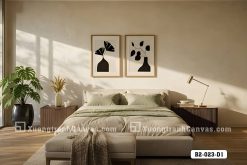 Tranh Canvas Bình Hoa Tối Giản Tông Đen Be Phong Cách Wabi Sabi Mã-B2-023-D1 B2 023 D1 Tranh Canvas Bình Hoa Tối Giản Tông Đen Be Phong Cách Wabi Sabi m6
