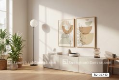Tranh Canvas Hình Học Trừu Tượng Tông Xanh Sage Và Nâu Kem Mã-B2-027-D1 B2 027 D1 Tranh Canvas Hình Học Trừu Tượng Tông Xanh Sage Và Nâu Kem m3