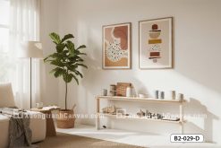 B2 029 D1 Tranh Canvas Terrazzo Trừu Tượng Tông Cam Đất Hiện Đại m2