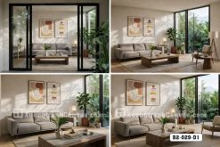 B2 029 D1 Tranh Canvas Terrazzo Trừu Tượng Tông Cam Đất Hiện Đại m5