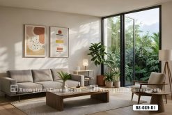 B2 029 D1 Tranh Canvas Terrazzo Trừu Tượng Tông Cam Đất Hiện Đại m6