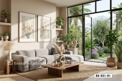 B2 031 D1 Tranh Canvas Hoa Cỏ Khô Tông Trắng Kem m3