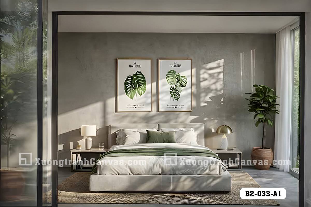 B2 033 A1 Tranh Canvas Lá Trầu Bà Monstera Botanical Tông Xanh Lá Cây Tươi Mát m7 B2 033 A1 Tranh Canvas Lá Trầu Bà Monstera Botanical Tông Xanh Lá Cây Tươi Mát m7