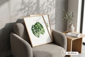 B2 033 A1 m1 tranh la cay nhiet doi hien dai goc armchair phong khach xuongtranhcanvas