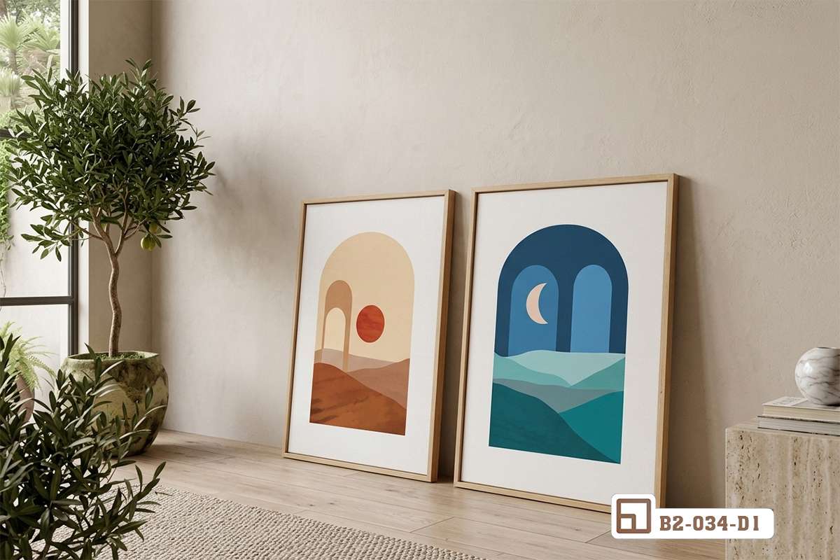 tranh canvas hoàng hôn dựng trên sàn nhà ngập tràn ánh sáng ban mai Bộ tranh phong cảnh hoàng hôn chất liệu canvas dựng gọn gàng trên sàn gỗ bên khung cửa sổ tràn ngập ánh nắng