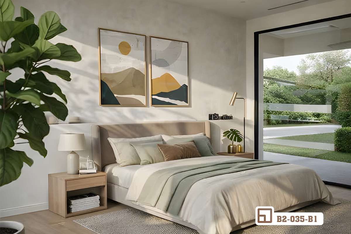 Tranh đồi núi hoàng hôn - Bản giao hưởng thiên nhiên hùng vĩ đầy thơ mộng B2 035 B1 m7 tranh doi nui hoang hon treo dau giuong phong ngu master cao cap