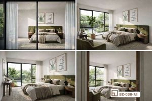 Tranh hươu hình học - Dấu ấn thời thượng cho không gian sống thời đại mới B2 036 A1 m5 bo 4 goc chup tranh canvas hinh hoc va huou hien dai trong phong ngu xuongtranhcanvas