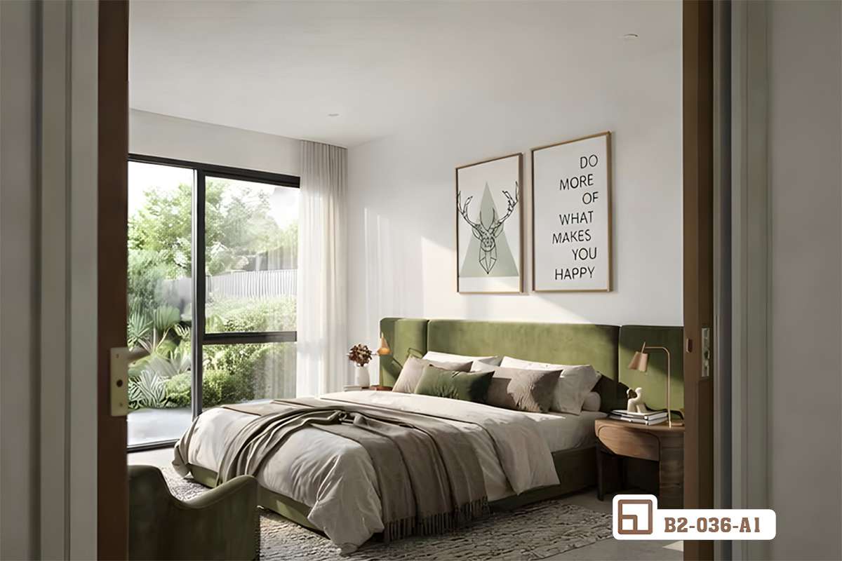 Tranh hươu hình học - Dấu ấn thời thượng cho không gian sống thời đại mới B2 036 A1 m8 tranh canvas hinh hoc va huou hien dai goc nhin qua cua