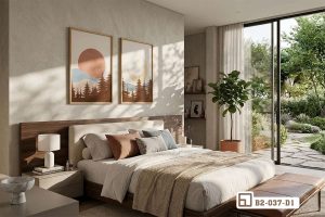 Tranh rừng thông hoàng hôn - Bản tình ca lãng mạn giữa đại ngàn sâu thẳm B2 037 D1 m2 bo tranh rung thong hoang hon treo dau giuong phong ngu xuongtranhcanvas