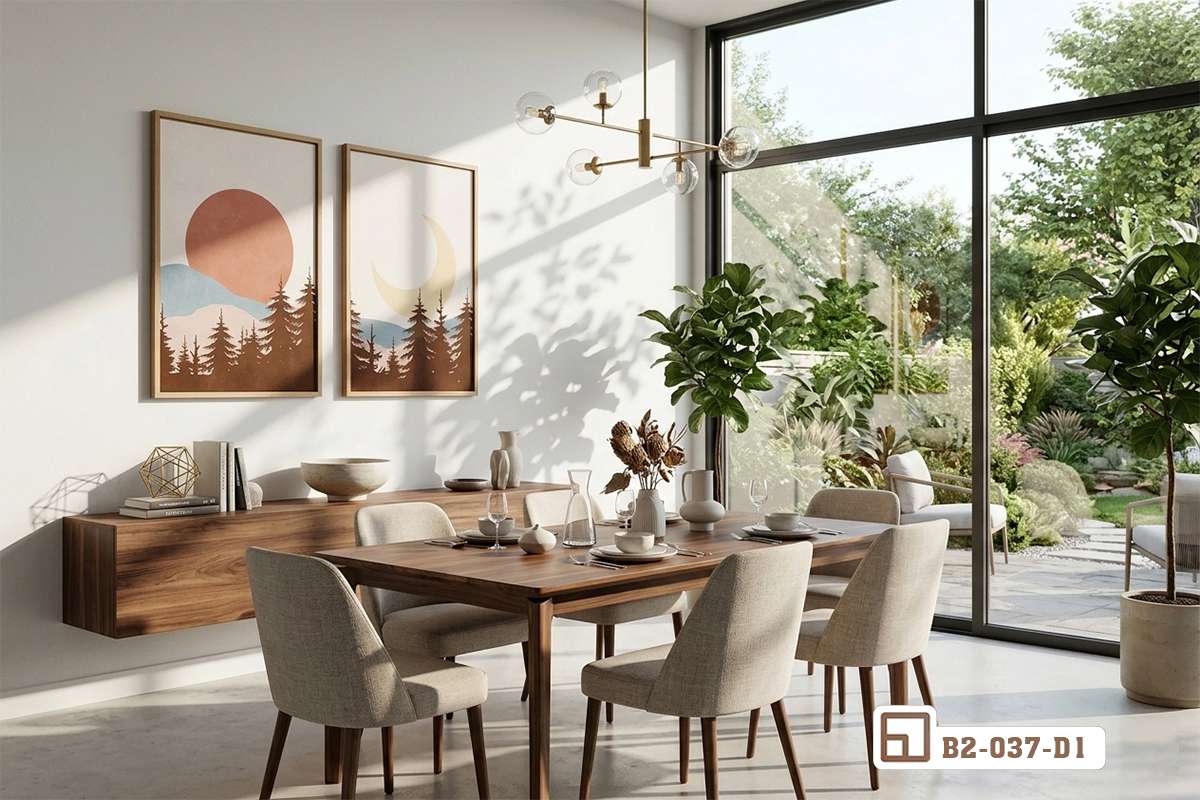 Tranh rừng thông hoàng hôn - Bản tình ca lãng mạn giữa đại ngàn sâu thẳm B2 037 D1 m3 tranh rung thong hoang hon phong an canh cua so lon