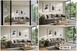 Tranh Canvas Hình Học Thực Vật Tông Xanh Lá Mã-B2-048-B1 B2 048 B1 Tranh Canvas Hình Học Thực Vật Tông Xanh Lá m5