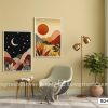 Tranh Canvas Nhật Nguyệt Đối Thoại Tông Vàng Cam Trừu Tượng Boho Mã-B2-062-D1 B2 062 D1 Tranh Canvas Nhật Nguyệt Đối Thoại Tông Vàng Cam Trừu Tượng Boho m1