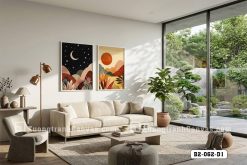 Tranh Canvas Nhật Nguyệt Đối Thoại Tông Vàng Cam Trừu Tượng Boho Mã-B2-062-D1 B2 062 D1 Tranh Canvas Nhật Nguyệt Đối Thoại Tông Vàng Cam Trừu Tượng Boho m3
