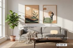 B2 065 B1 Tranh Canvas Cảnh Sắc Sa Mạc Tông Cam Đất Decor Tối Giản Bohemian m1