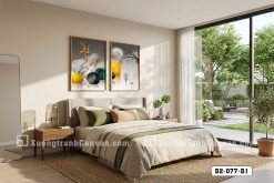 Tranh Canvas Hươu Vàng Và Đá Phong Thủy Tông Xám Vàng Hiện Đại Mã-B2-077-B1 B2 077 B1 Tranh Canvas Hươu Vàng Và Đá Phong Thủy Tông Xám Vàng Hiện Đại m4