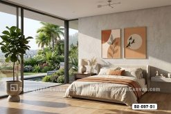 Tranh Canvas Cành Lá Trừu Tượng Tông Cam Đất Boho Vintage Mã-B2-097-D1 B2 097 D1 Tranh Canvas Cành Lá Trừu Tượng Tông Cam Đất Boho Vintage m4