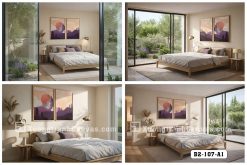 B2 107 A1 Tranh Canvas Núi Non Hoàng Hôn Tím Hiện Đại Scandinavian m5