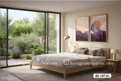 B2 107 A1 Tranh Canvas Núi Non Hoàng Hôn Tím Hiện Đại Scandinavian m6