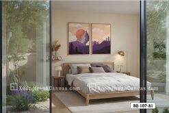 B2 107 A1 Tranh Canvas Núi Non Hoàng Hôn Tím Hiện Đại Scandinavian m7